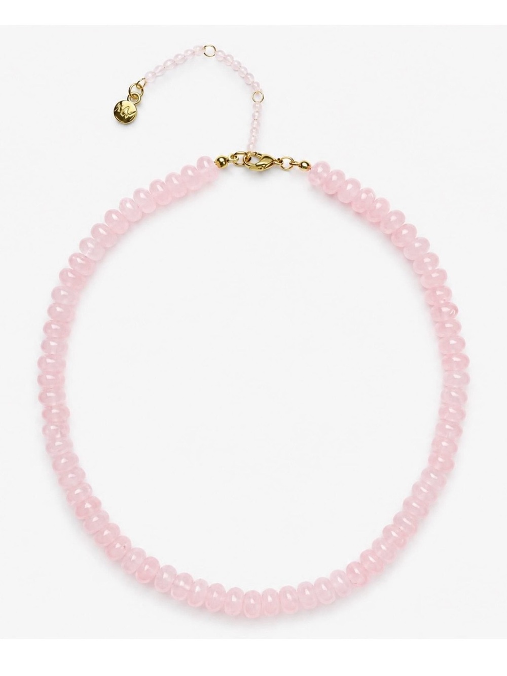 Pink Agate Beaded Necklace by Mayamar
